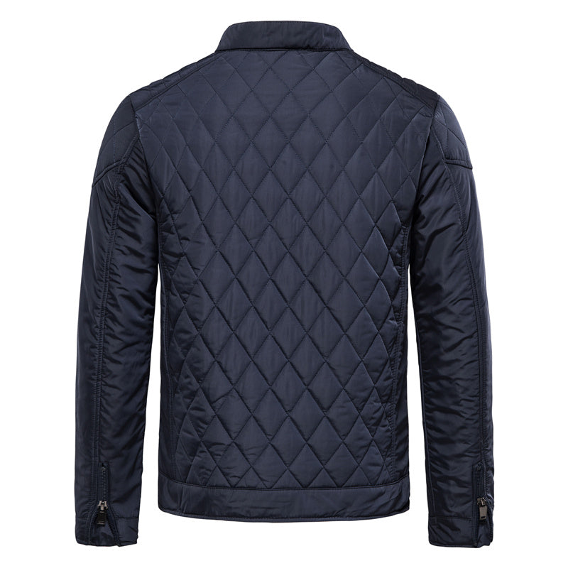 Mens Overshirt Jacket Soft-Blend Diamond Check Button Front