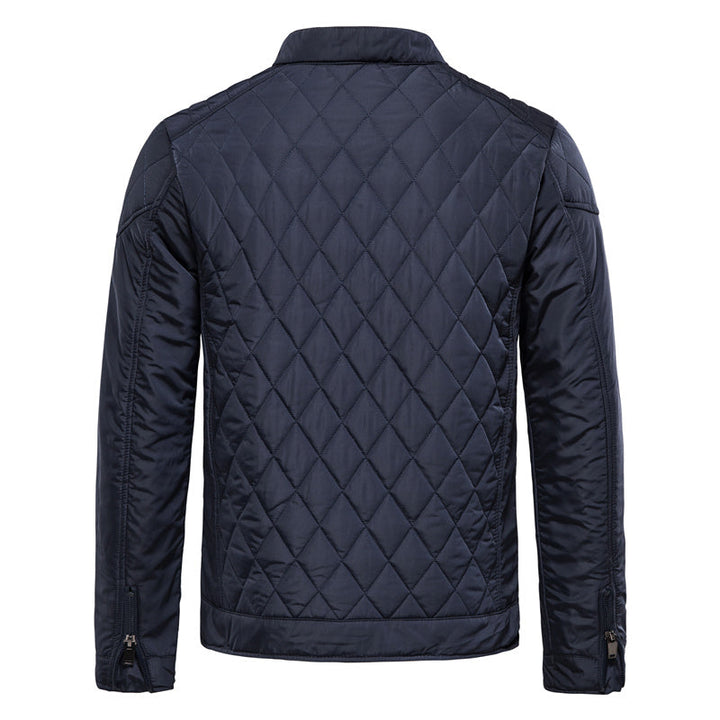 Mens Overshirt Jacket Soft-Blend Diamond Check Button Front