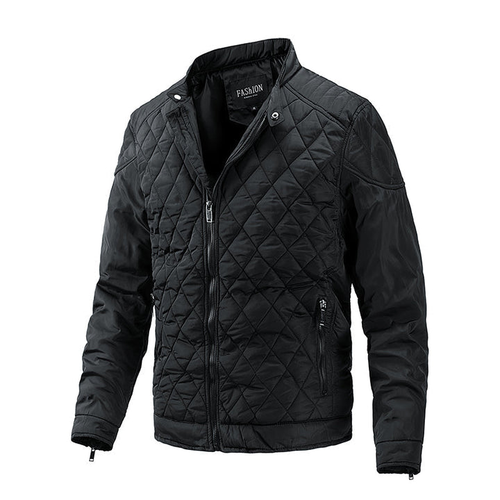 Mens Overshirt Jacket Soft-Blend Diamond Check Button Front