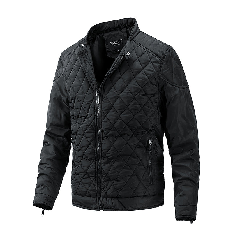 Mens Overshirt Jacket Soft-Blend Diamond Check Button Front