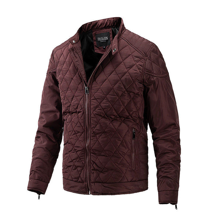 Mens Overshirt Jacket Soft-Blend Diamond Check Button Front