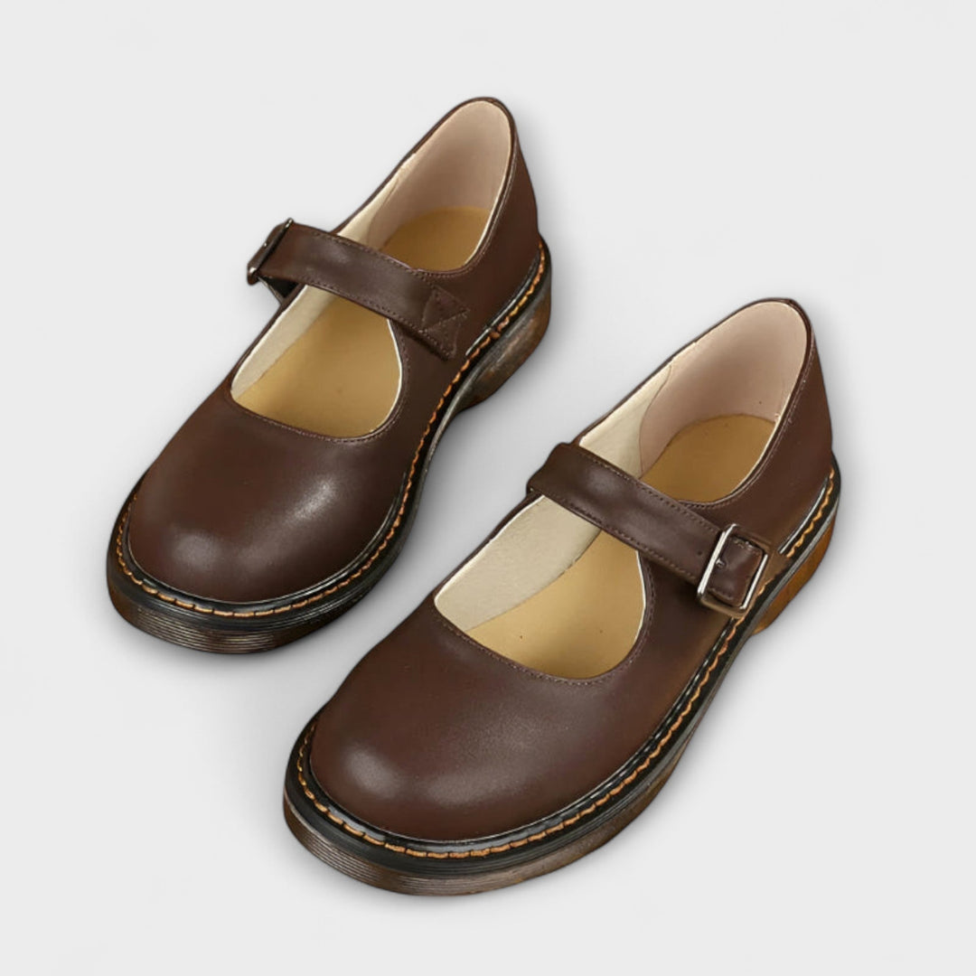 Womens Mary Jane Shoes Leather Classic Style - BritishMode