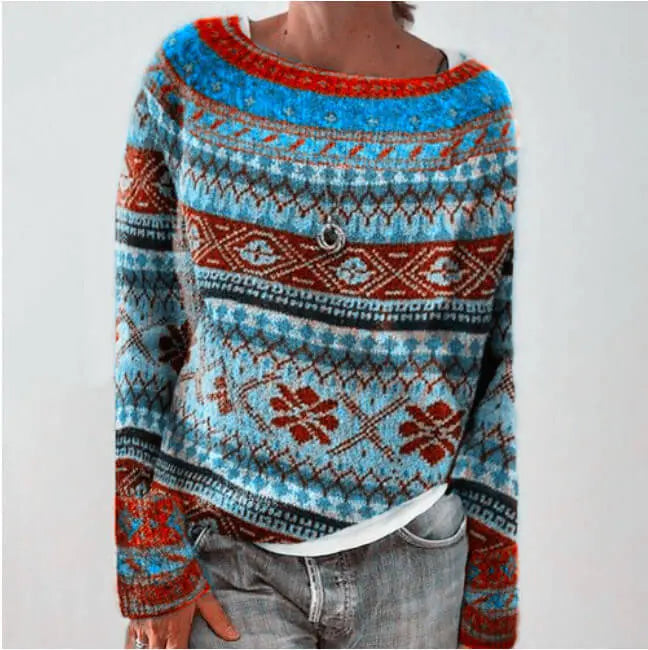 Womens Wool Pullover Hand-Knitted Icelandic Sweater Warm Fit
