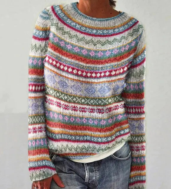 Womens Wool Pullover Hand-Knitted Icelandic Sweater Warm Fit