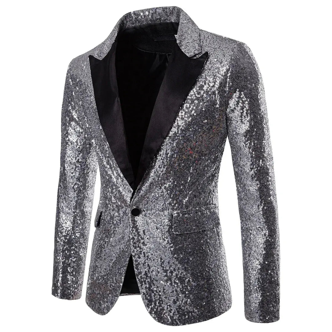 Mens Blazer Jacket with Sequin Detail Tailored Fit - BritishMode