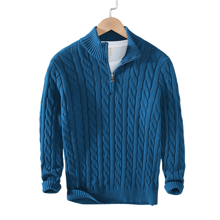 Unisex Sweater Spun Blend High Collar Half Zip Venting