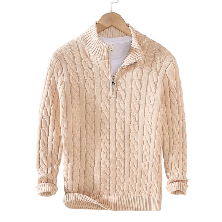 Unisex Sweater Spun Blend High Collar Half Zip Venting