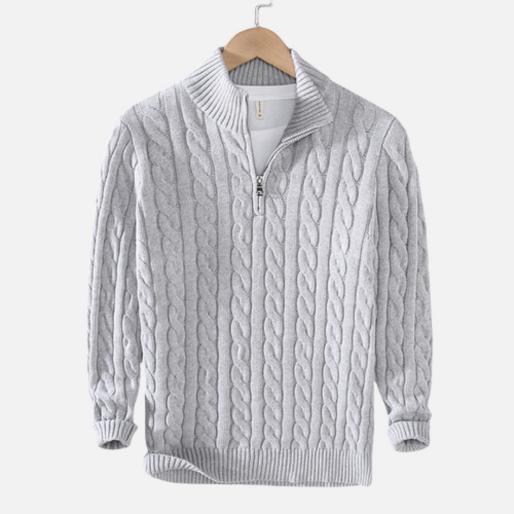 Unisex Sweater Spun Blend High Collar Half Zip Venting - BritishMode