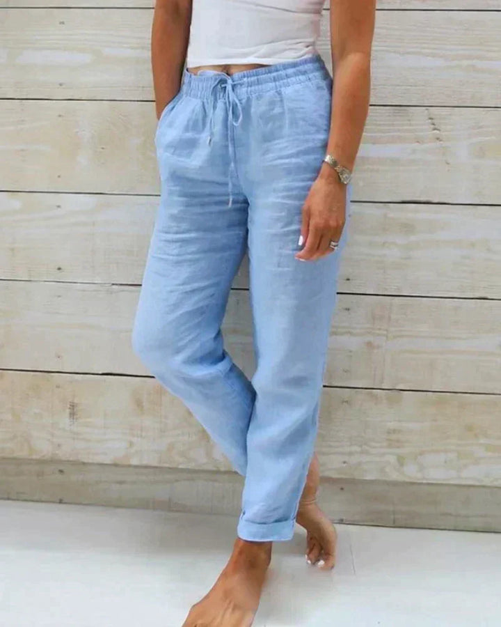 Womens Linen Pants Relaxed Fit - BritishMode