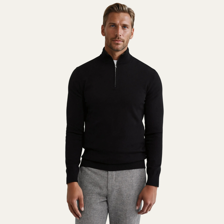 Mens Knit Sweater Funnel Neck Classic Fit