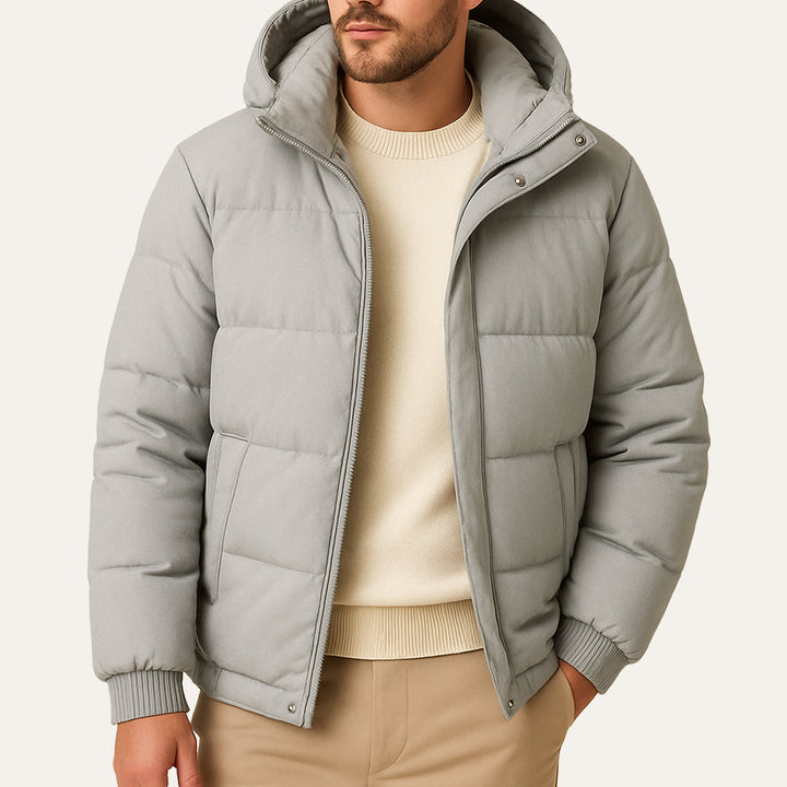 Mens Waterproof Down Puffer Jacket Hooded Parka