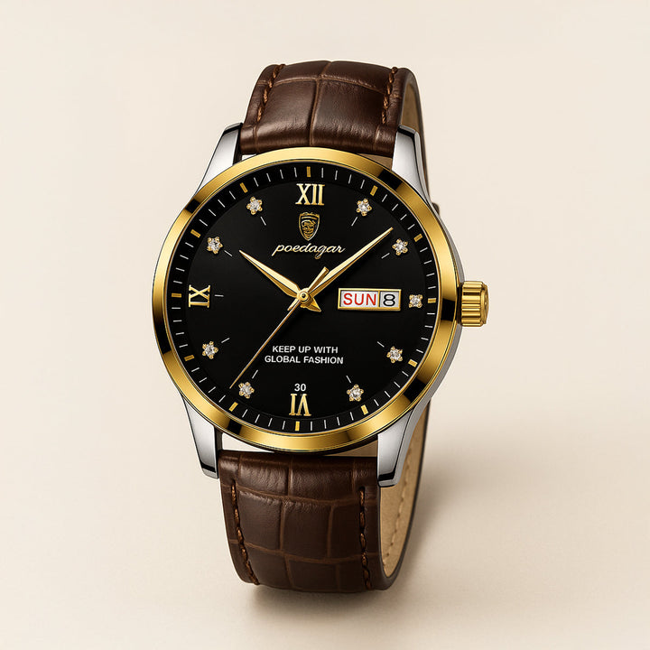 Mens Classic Watch with Leather Strap Style