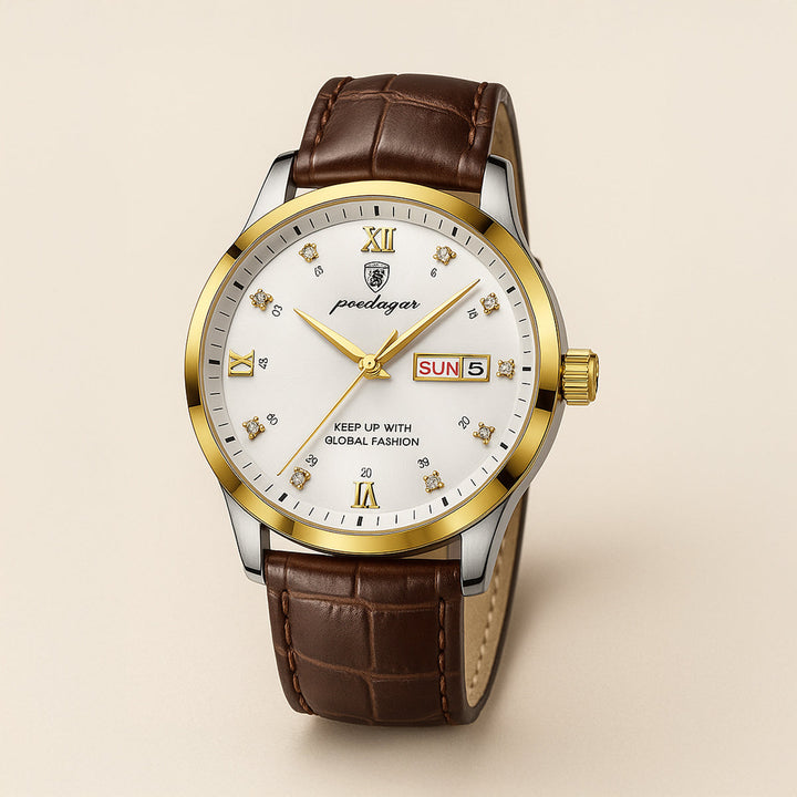 Mens Classic Watch with Leather Strap Style