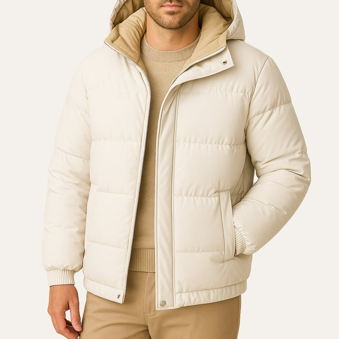 Mens Waterproof Down Puffer Jacket Hooded Parka