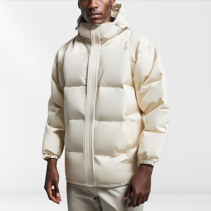 Mens Puffer Jacket with Hood Padded Warm Fit