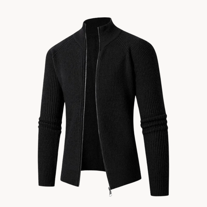 Unisex Knit Sweater with Front Zip Breathable Warm Fit