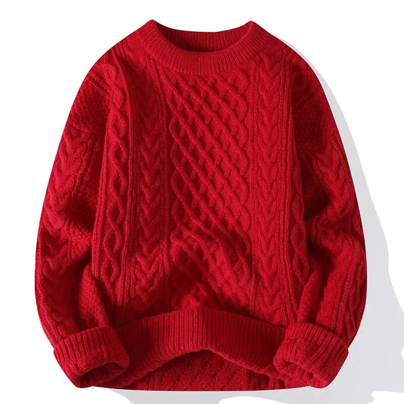 Mens Crew Neck Sweater Patterned Classic Fit