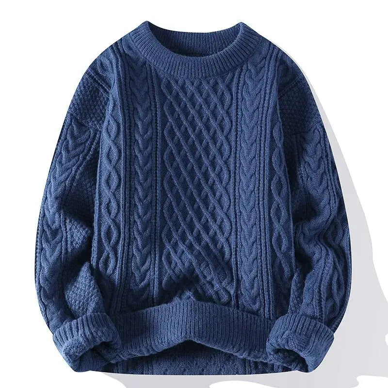 Mens Crew Neck Sweater Patterned Classic Fit