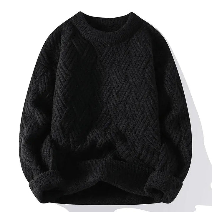 Mens Crew Neck Sweater Patterned Classic Fit