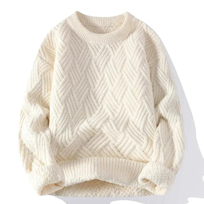 Mens Crew Neck Sweater Patterned Classic Fit