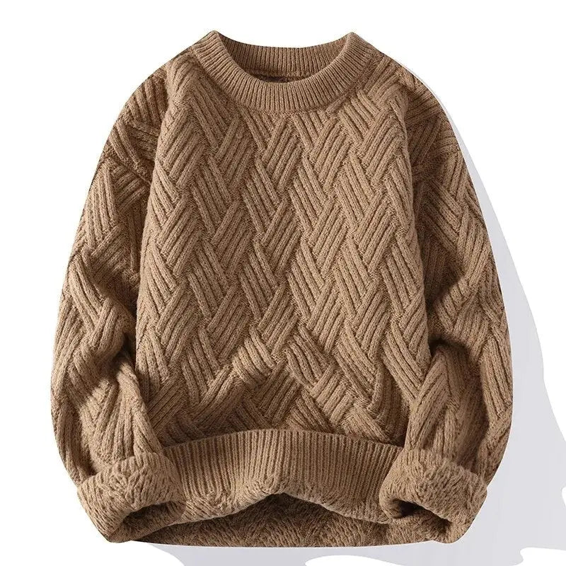 Mens Crew Neck Sweater Patterned Classic Fit
