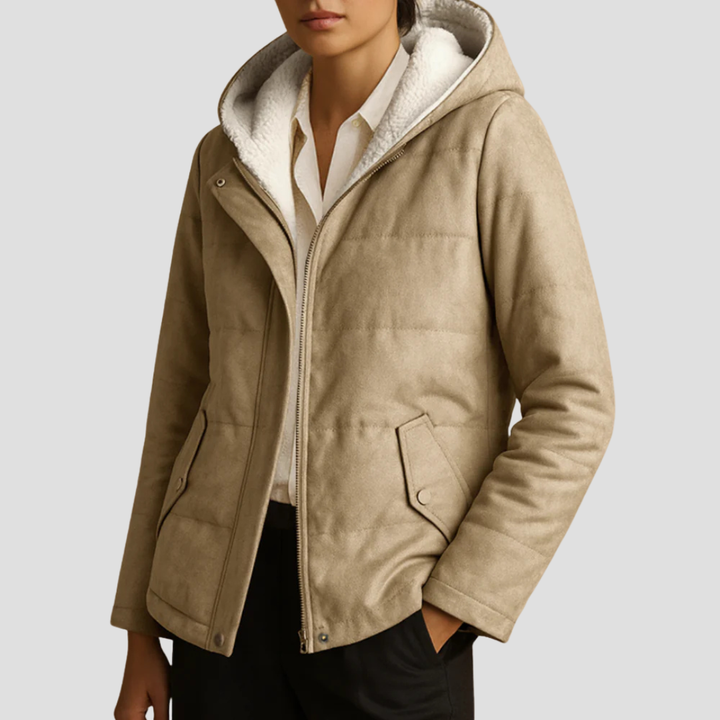 Womens Hooded Parka Sherpa Lined Winter Warm - BritishMode