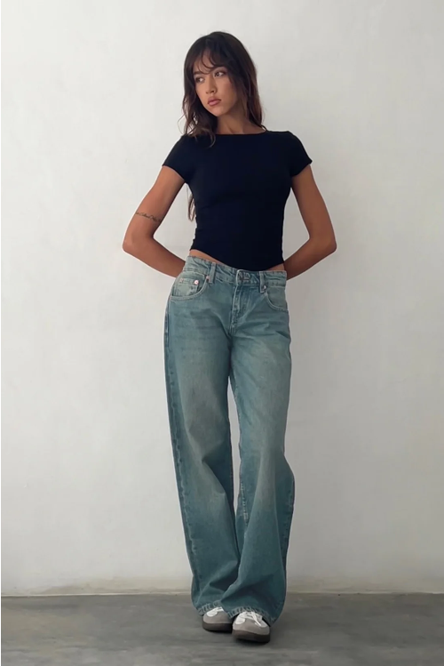 Womens Low Waist Stretch Denim Jeans Slim Fit