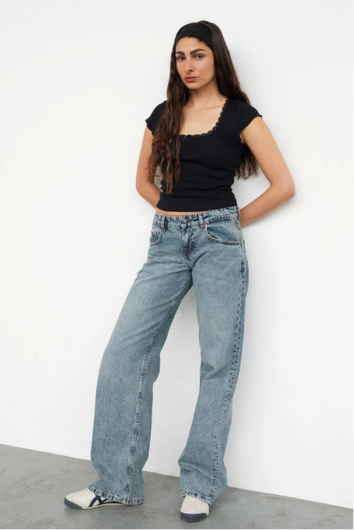 Womens Low Waist Stretch Denim Jeans Slim Fit