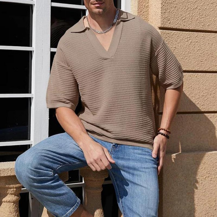 Unisex V-Neck T-Shirt Breathable Blend Gentle Stretch Fit