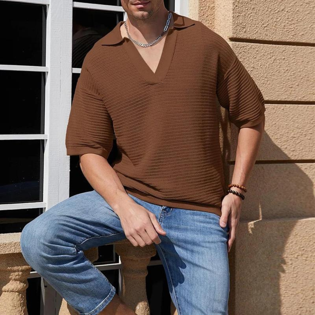 Unisex V-Neck T-Shirt Breathable Blend Gentle Stretch Fit