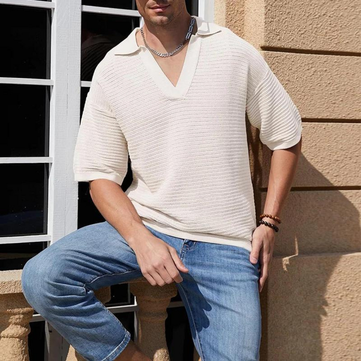 Unisex V-Neck T-Shirt Breathable Blend Gentle Stretch Fit