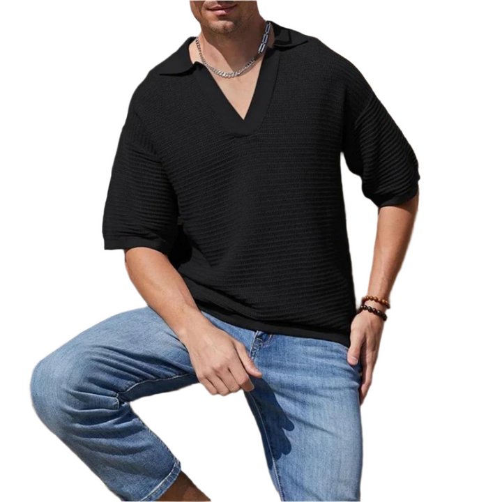 Unisex V-Neck T-Shirt Breathable Blend Gentle Stretch Fit - BritishMode