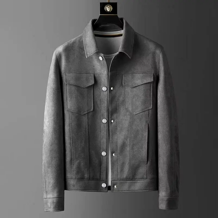 Mens Leather Coat Classic Fit