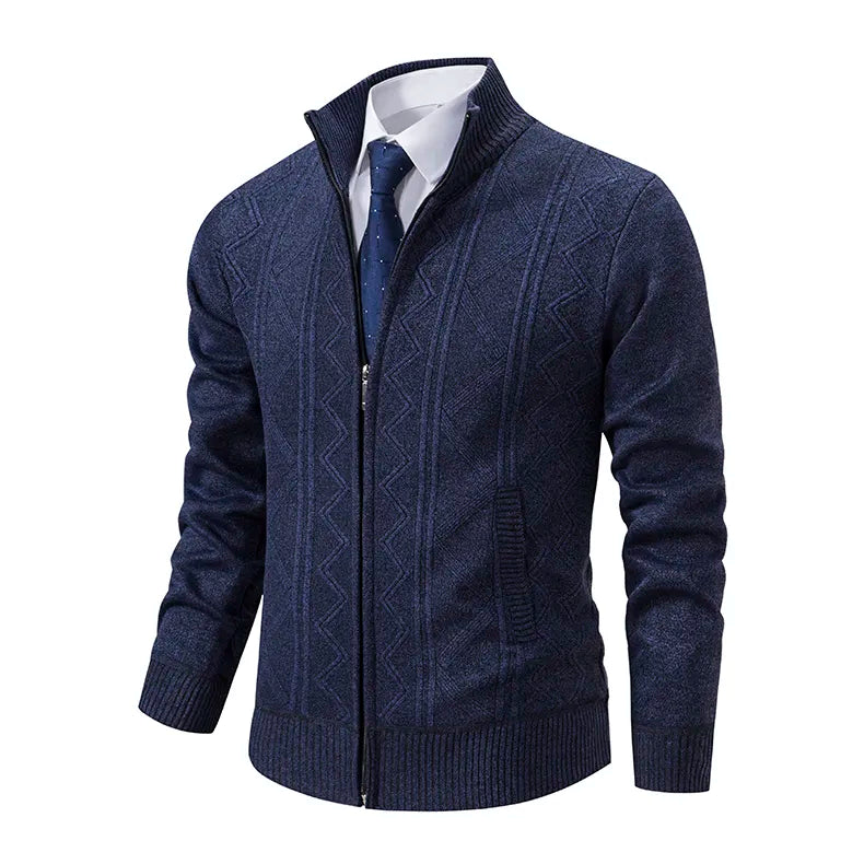 Mens Sweater Zip Front Classic Fit - BritishMode