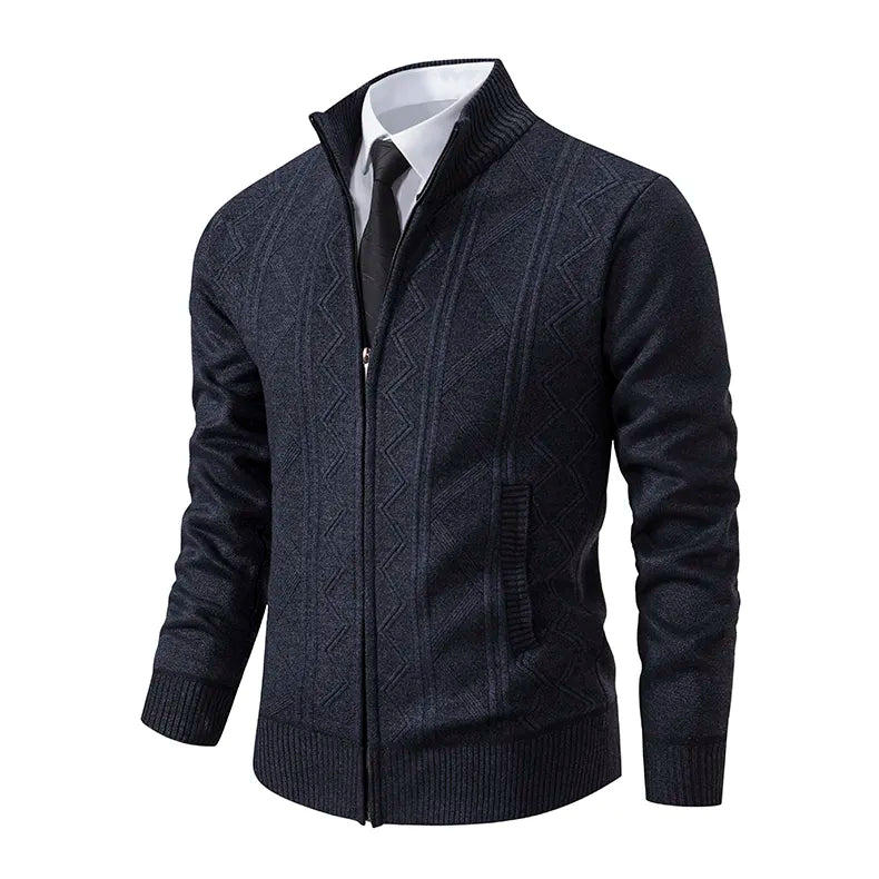Mens Sweater Zip Front Classic Fit