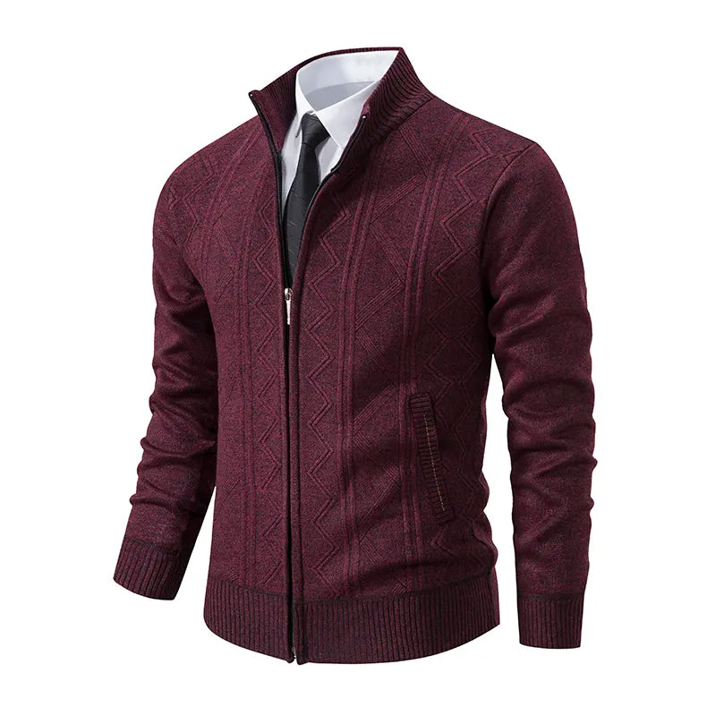 Mens Sweater Zip Front Classic Fit