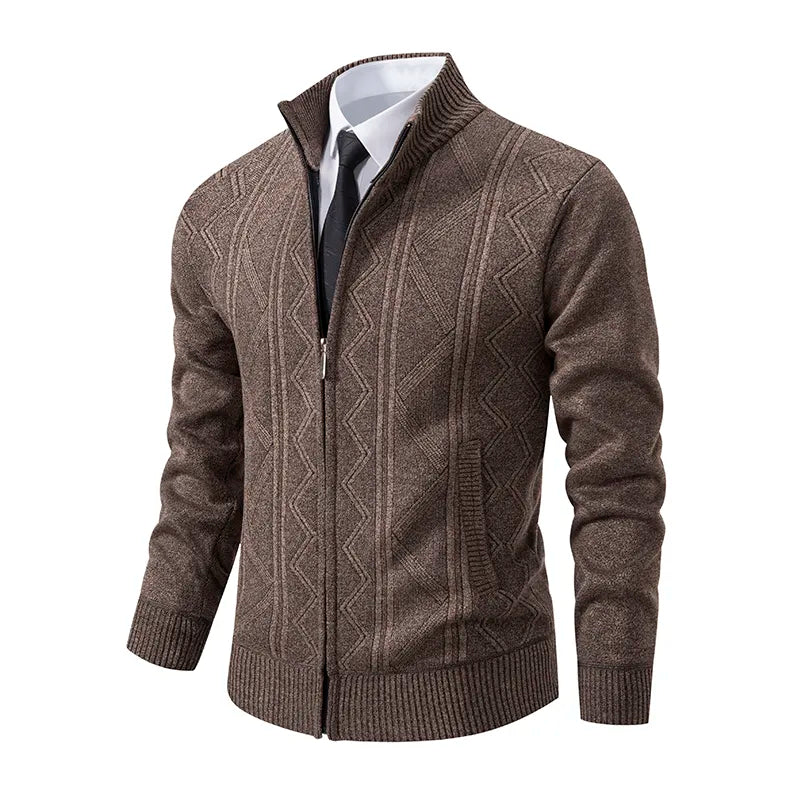 Mens Sweater Zip Front Classic Fit