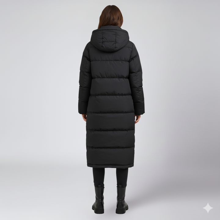 Womens Quilted Puffer Jacket Long Hooded Winter Outerwear