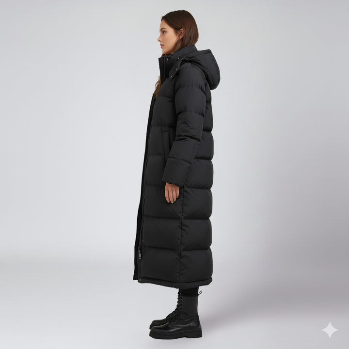 Womens Quilted Puffer Jacket Long Hooded Winter Outerwear