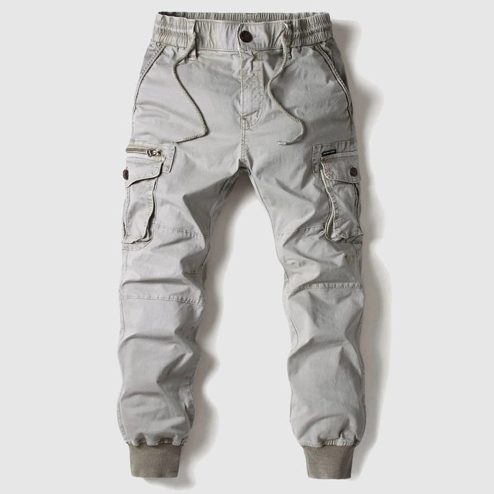 Mens Cargo Jogger Pants Cotton Fitted Casual
