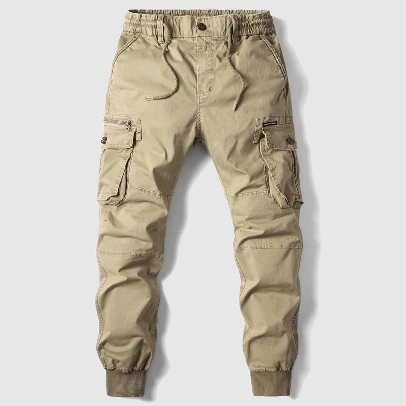 Mens Cargo Jogger Pants Cotton Fitted Casual