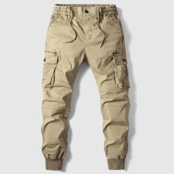 Mens Cargo Jogger Pants Cotton Fitted Casual