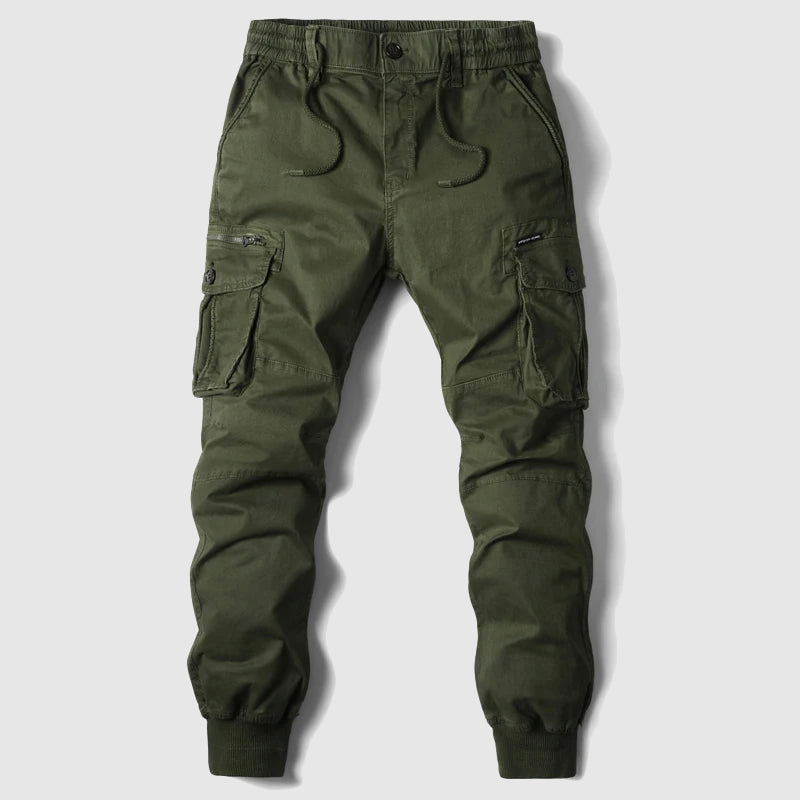 Mens Cargo Jogger Pants Cotton Fitted Casual