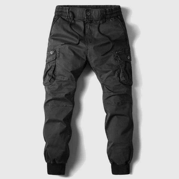 Mens Cargo Jogger Pants Cotton Fitted Casual