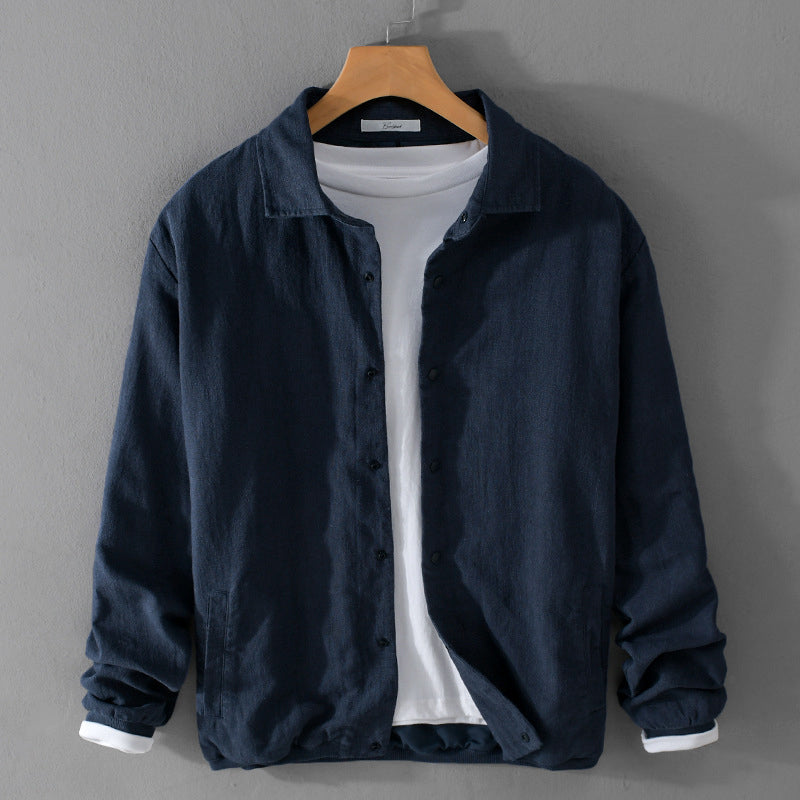Mens Casual Button-Up Jacket Lightweight