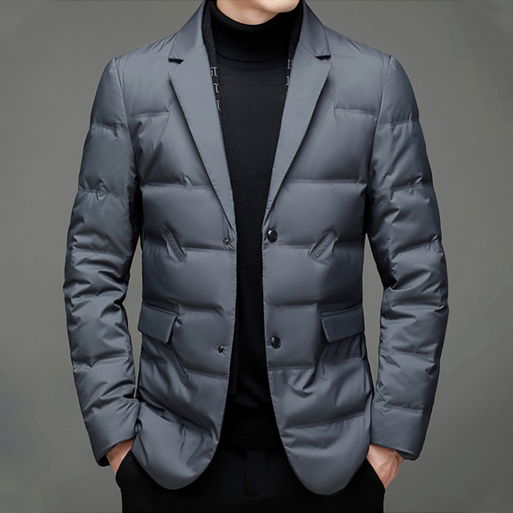 Mens Waterproof Puffer Blazer Jacket Tailored Fit - BritishMode