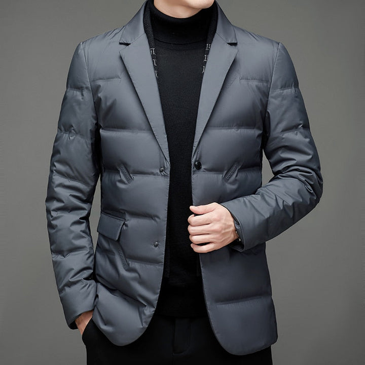 Mens Waterproof Puffer Blazer Jacket Tailored Fit