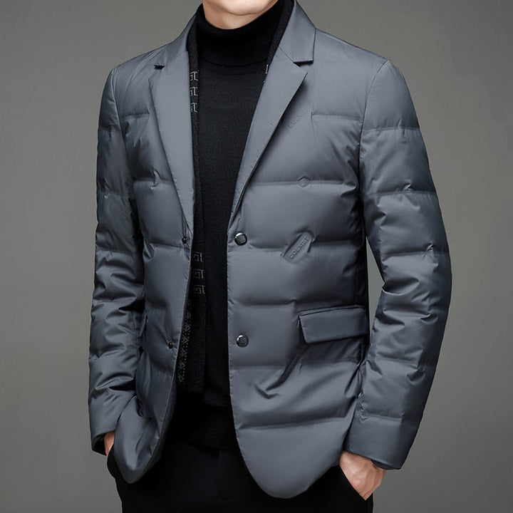 Mens Waterproof Puffer Blazer Jacket Tailored Fit