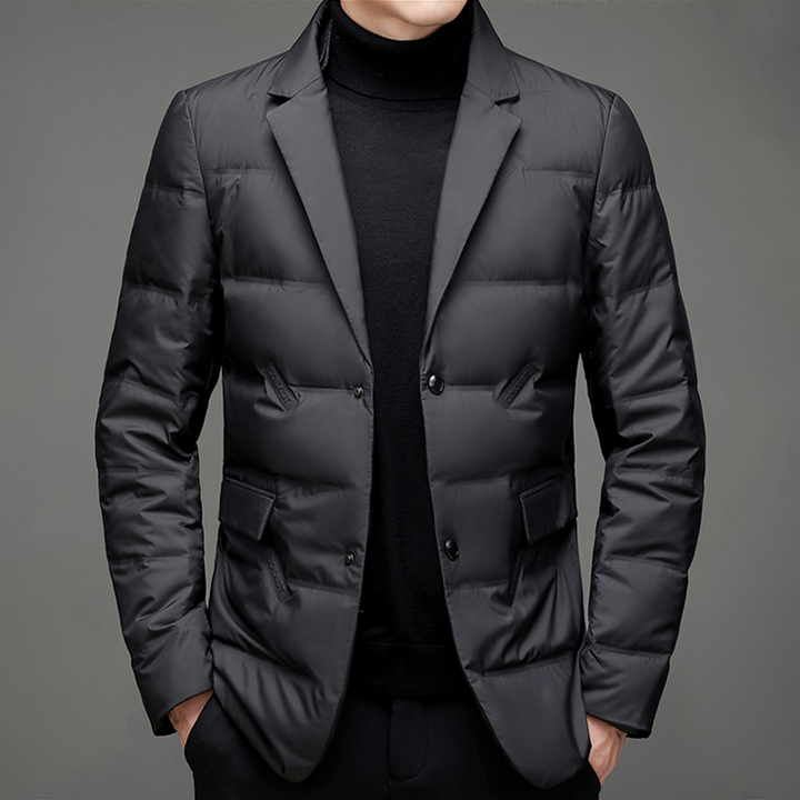 Mens Waterproof Puffer Blazer Jacket Tailored Fit
