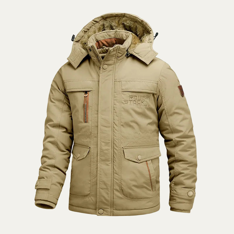 Mens Winter Parka with Multiple Pockets Regular Fit